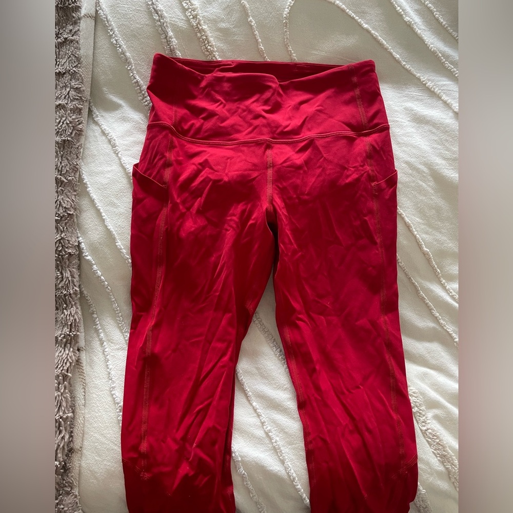 Red lululemon Leggings with Pockets
